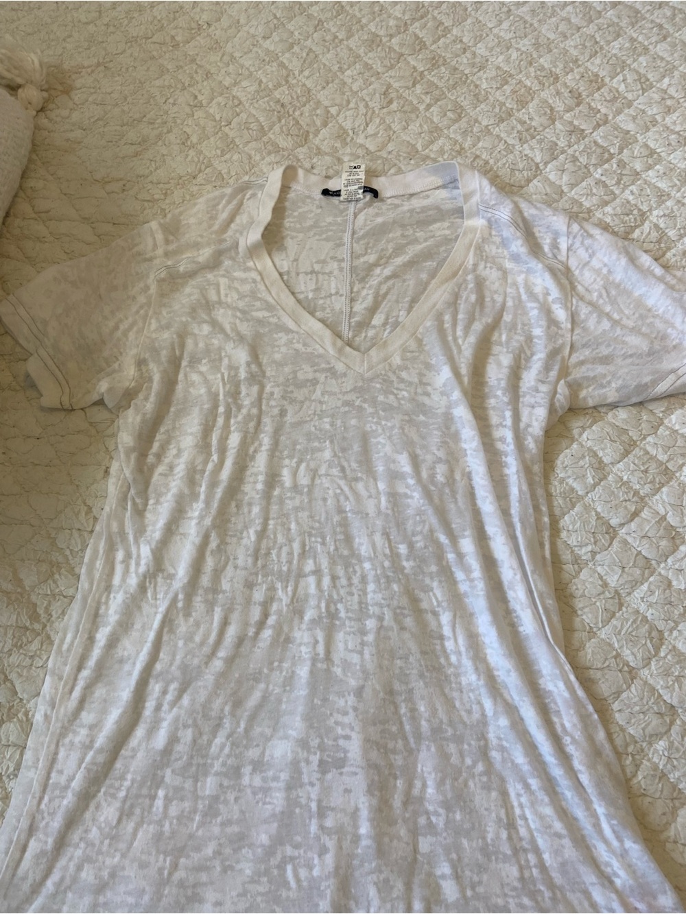 Andrew Christian White Short Sleeve V-Neck Tee